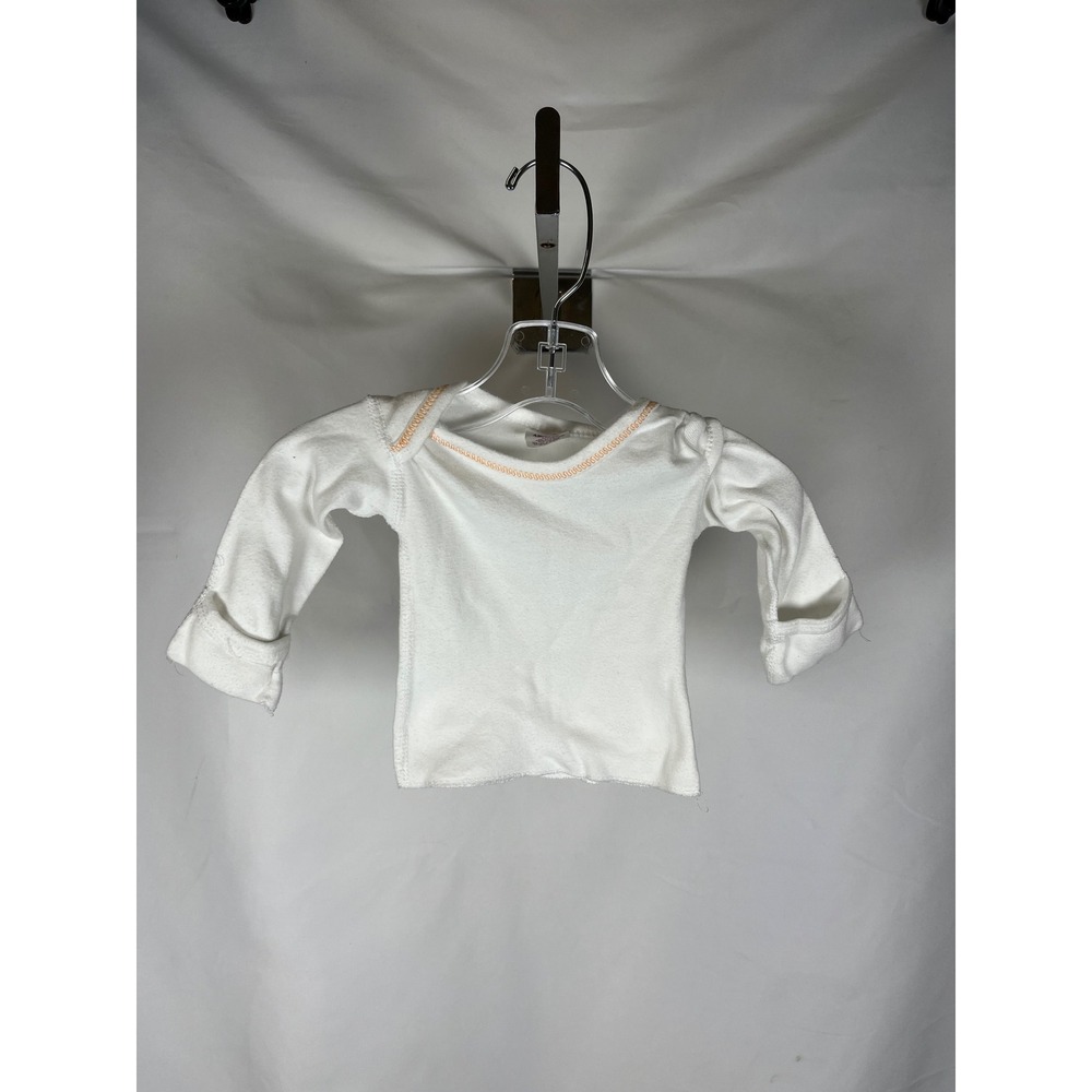 Medline Baby Shirt 3 Months White Long Sleeve Lap Shoulder‎ Mitten Cuffs Size 1